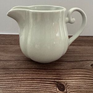Small Glossy White Ceramic Creamer